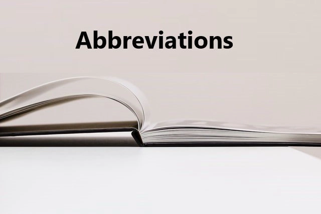 Abbreviations in Research paper