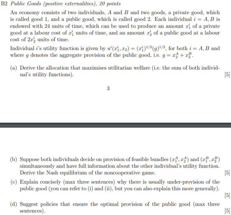 A Welfare and Game Theory Approach